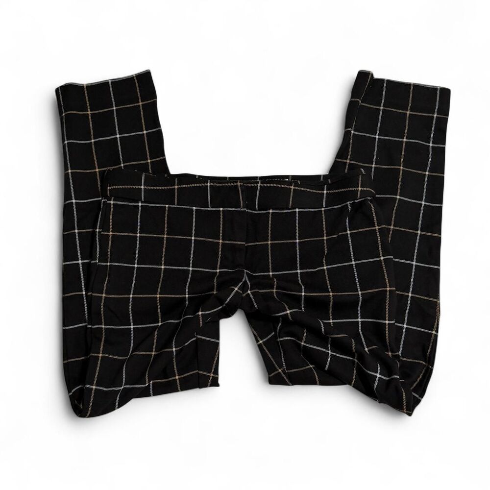 Amanda + Chelsea Plaid Grid Pants Black & White Size 4